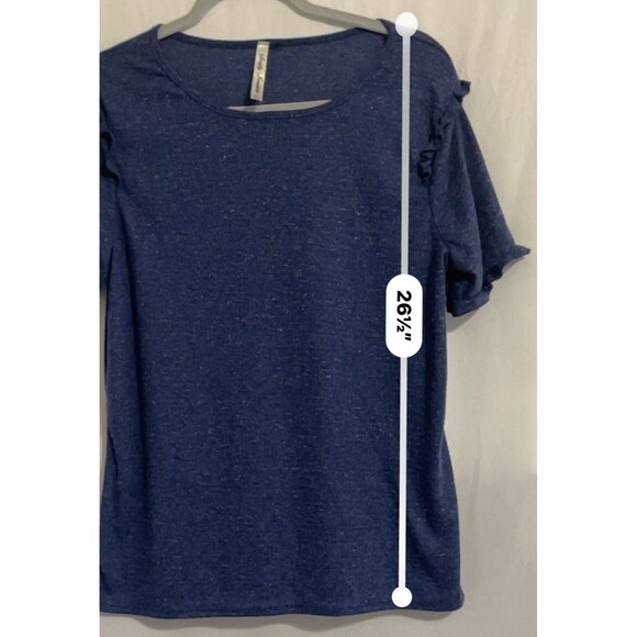 Simply Irresistable Shirt Short Sleeve Blue Ruffle Sleeve Blue Women’s XL - Picture 7 of 7
